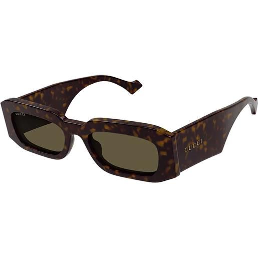 Gucci gg1426s 002 rettangolari - occhiali da sole uomo havana