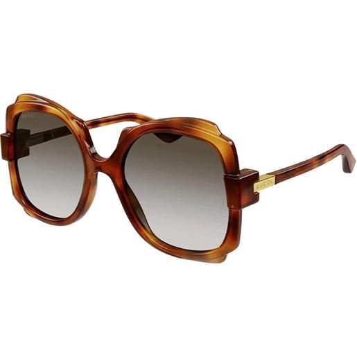 Gucci gg1431s 002 farfalla - occhiali da sole havana/tartarugato