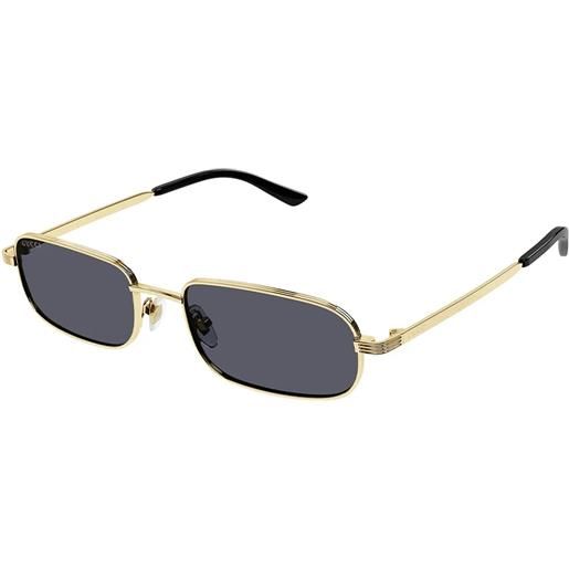 Gucci gg1457s 001 rettangolari - occhiali da sole uomo oro