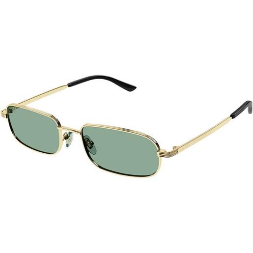 Gucci gg1457s 005 rettangolari - occhiali da sole uomo oro