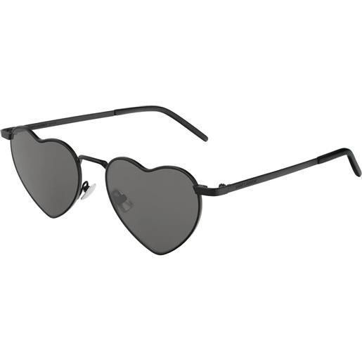 Saint Laurent loulou sl 301 002 cuore - occhiali da sole unisex neri