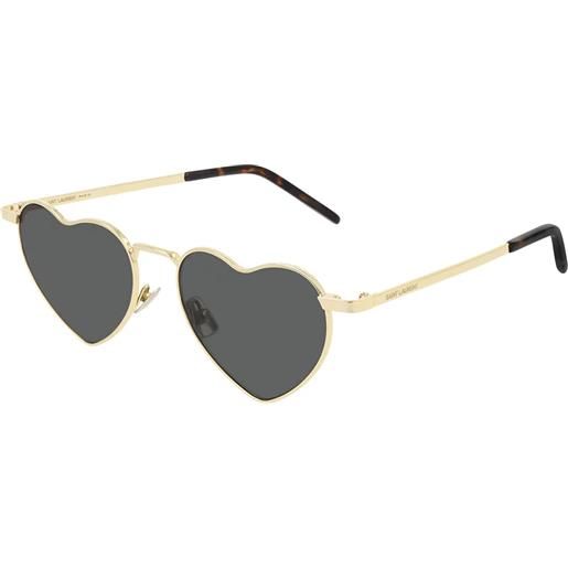Saint Laurent loulou sl 301 004 cuore - occhiali da sole unisex oro