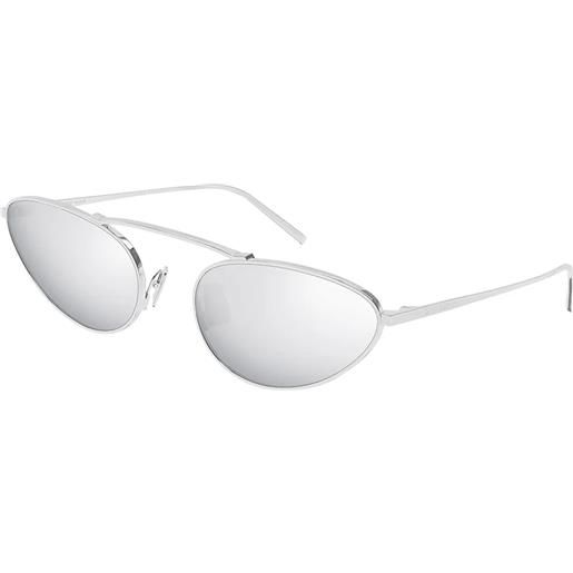 Saint Laurent sl 538 004 ovali - occhiali da sole donna argento