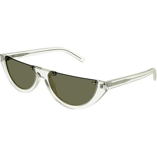 Saint Laurent sl 563 003 cat-eye - occhiali da sole unisex transparent light green