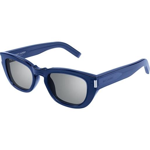 Saint Laurent sl 601 006 squadrata - occhiali da sole uomo blu