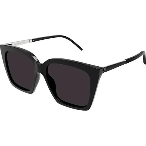 Saint Laurent sl m100 001 squadrati - occhiali da sole donna nero