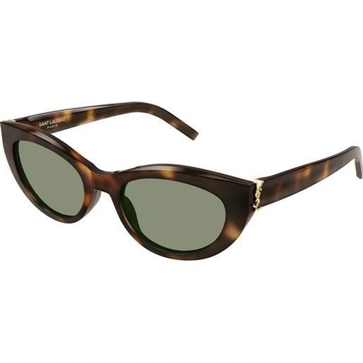 Saint Laurent sl m115 003 cat-eye - occhiali da sole donna medium havana