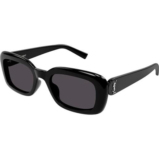 Saint Laurent sl m130 001 rettangolari - occhiali da sole nero