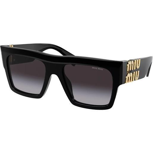 Miu Miu mu10ws 1ab5d1 squadrati - occhiali da sole donna nero