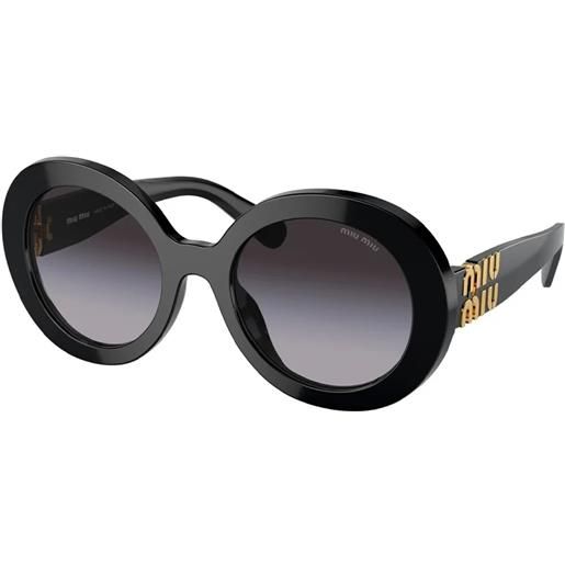 Miu Miu mu11ys 1ab5d1 rotondi - occhiali da sole donna nero