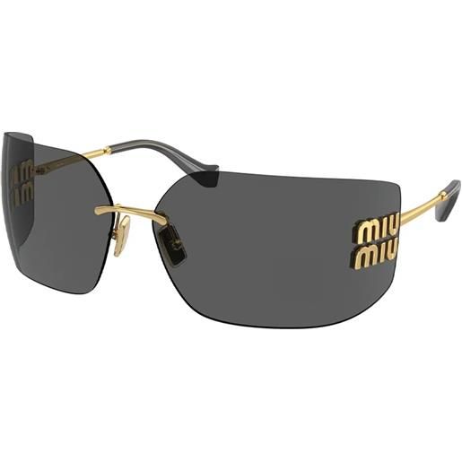Miu Miu mu54ys 5ak5s0 rettangolari - occhiali da sole donna oro