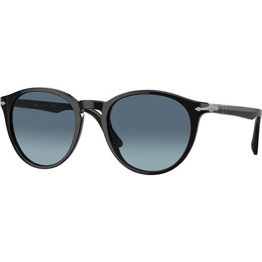 Persol po3152s 9014q8 rotondi - occhiali da sole uomo nero