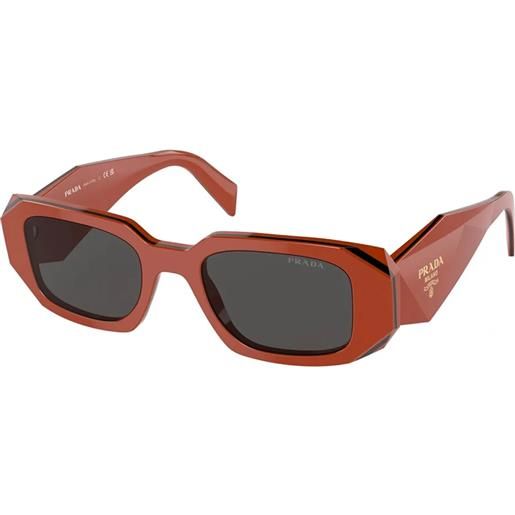Prada pr17ws 12n5s0 rettangolari - occhiali da sole donna arancione mullticolor