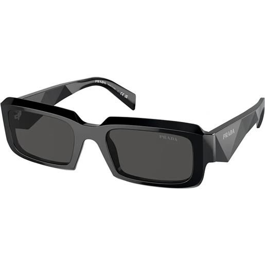 Prada pr27zs 16k08z rettangolari - occhiali da sole uomo nero