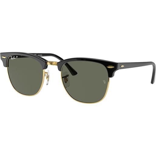 Ray-Ban clubmaster rb3016 901/58 squadrati - occhiali da sole unisex nero