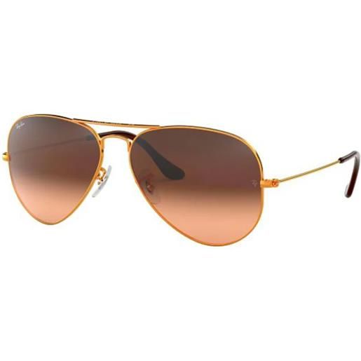 Ray-Ban aviator rb3025 9001a5 aviator - occhiali da sole unisex marrone