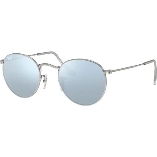Ray-Ban round metal rb3447 019/30 rotondi - occhiali da sole uomo argento