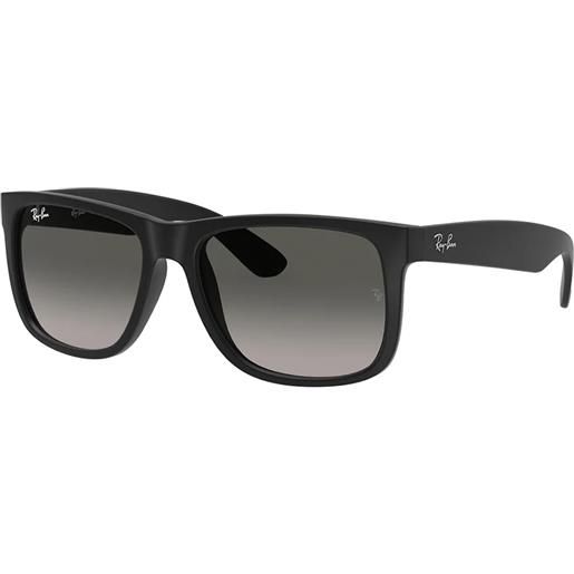 Ray-Ban justin rb4165 601/8g squadrati - occhiali da sole uomo nero
