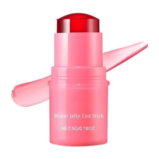 HEXEH milk cooling water jelly tint, water jelly tint stick, milk jelly blush makeup jelly tint, milk jelly tint blush stick, water jelly tint stick, long lasting jelly texture moisturising (red)