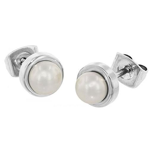 Boccia 0594-01 - orecchini da donna in titanio con perla bianca