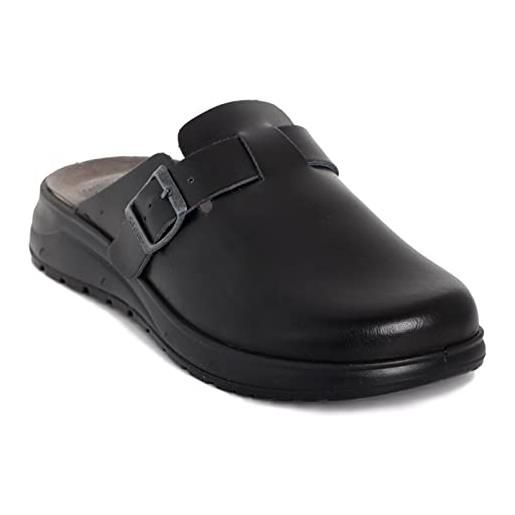 Batz mark sandali zoccoli sabot pantofole scarpe di pelle, uomo, nero, eu 41