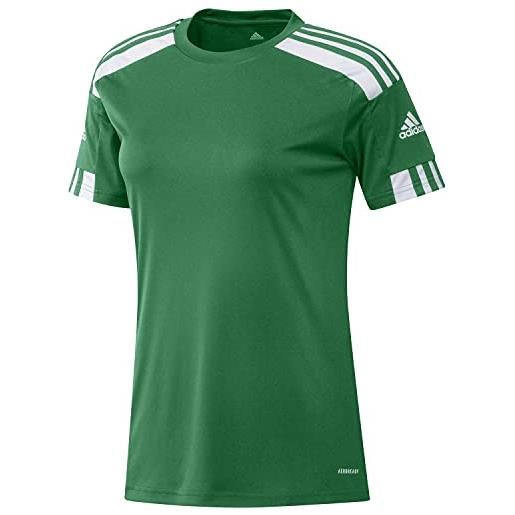 adidas squadra 21 short sleeve jersey t-shirt, team green/white, m donna
