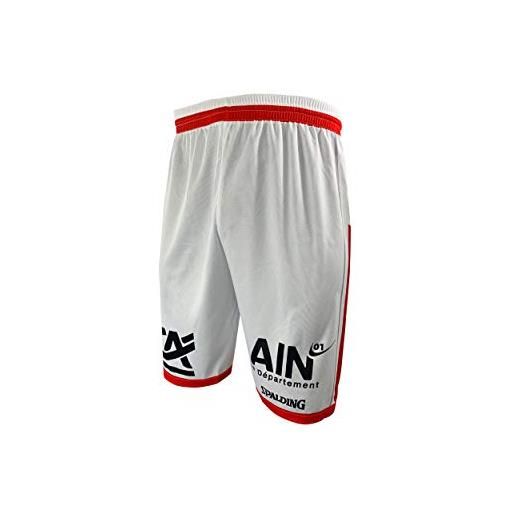 JL Bourg - pantaloncini da basket ufficiali per bambini 2019-2020, bambini, short_dom_bourg, bianco, fr: xs (taille fabricant: 14 ans)