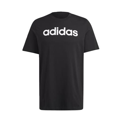adidas essentials single jersey linear embroidered logo short sleeve t-shirt, maglietta uomo, better scarlet, xl