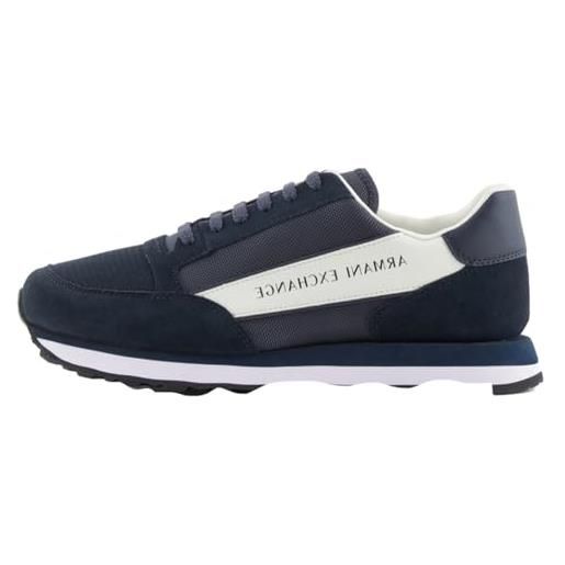 Emporio Armani armani exchange essential osaka, color contrast, scarpe da ginnastica uomo, navy off white, 46 eu