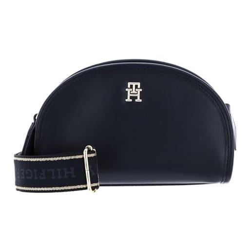 Tommy Hilfiger th monotype half moon camera bag aw0aw16774, borse a tracolla donna, nero (black), os