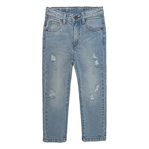KIDSCOOL SPACE jeans per ragazzi grandi, fascia elastica all'interno pantaloni in denim a linea diritta strappati, azzurro, 7-8 anni
