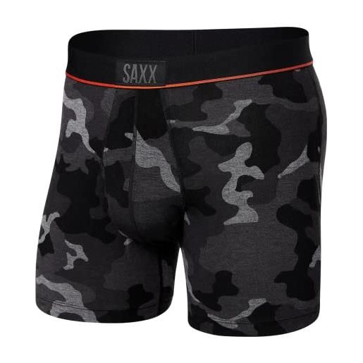 SAXX Underwear Co. saxx - boxer da uomo ultra super morbido con supporto per volare e tasca integrata, intimo da uomo, supersize camo-nero, small