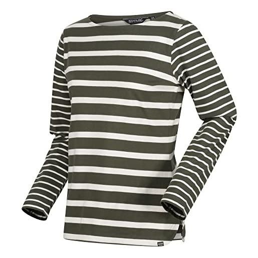 Regatta t-shirt da donna farida in cotone a righe, navy/vaniglia chiara. , 38