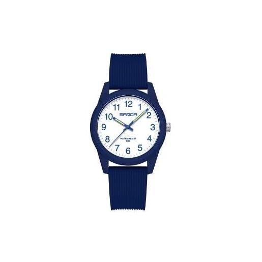 Tevimpeya orologio analogico impermeabile fino a 50 m, con cinturino in tpu, lancette luminose, regalo per ragazzi e ragazze, blu per donne, blu per le donne, m
