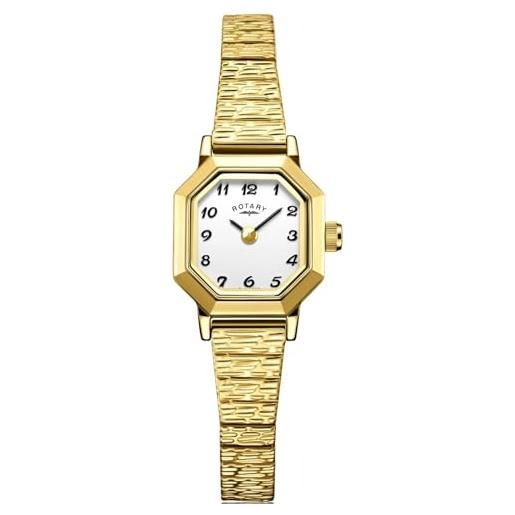 Rotary lb00764/29 - orologio da polso da donna, cinturino in acciaio inox colore oro