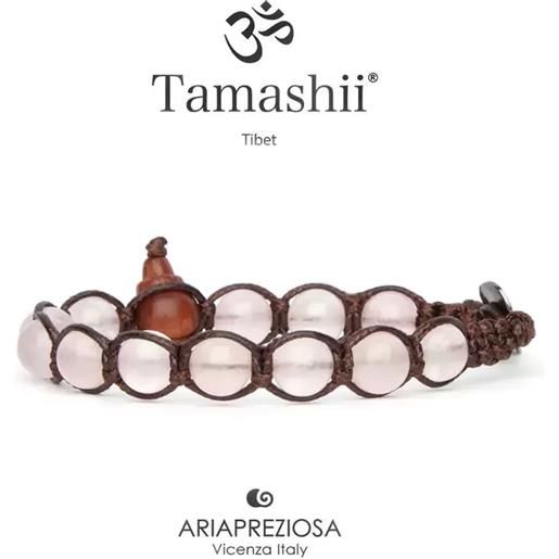 Tamashii bracciale pietra tibetano quarzo rosa Tamashii unisex 1 giro bhs900-33