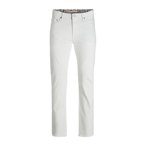 JACK & JONES jjimike jjevan cj 977 jeans, bianco, 34w x 34l uomo