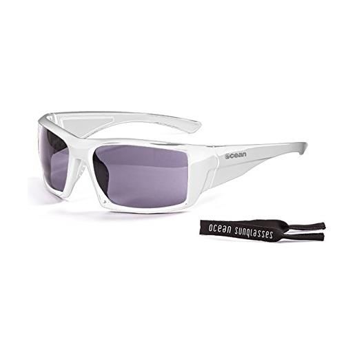 Ocean Sunglasses aruba, occhiali da sole polarizzati, montatura: bianco brillante, lenti: fumé, 3200.2