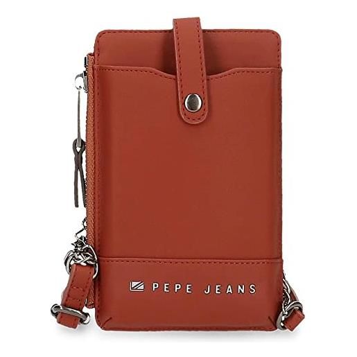 Pepe Jeans piere borsa a tracolla porta cellulare arancione 9,5 x 16,5 cm pelle sintetica, arancione, borsa a tracolla per cellulare