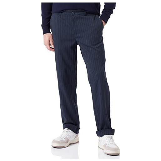 CASUAL FRIDAY pandrup 0040 pinstriped-pantaloni eleganti da uomo, blu scuro mélange, 32w x 34l