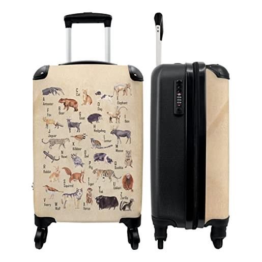 NoBoringSuitcases.com valigia - alfabeto - bambini - animali - retro - 35x55x20 - bagaglio a mano
