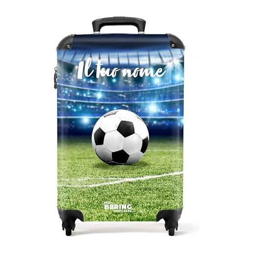 NoBoringSuitcases.com © valigie per bambini valigie da viaggio valigia per bambini bagagli per bambini da baglagio a mano - valigia media in 24 immagini (pallone da calcio nello stadio, 55x40x20 cm)
