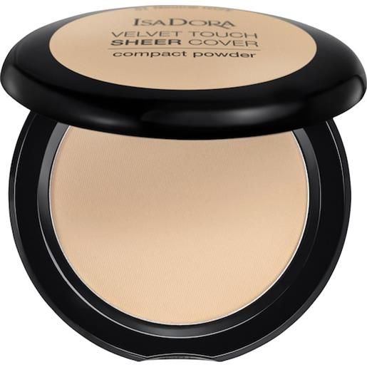 Isadora trucco del viso powder velvet touch sheer cover compact powder 41 neutral ivory