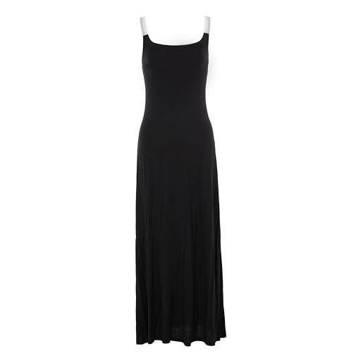 Emporio Armani shaded logoband long night dress, abito da notte lungo donna, nero (black), s