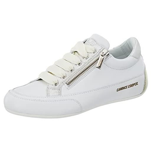 Candice Cooper rock 1 zip chic, scarpe con lacci donna, bianco (white), 34 eu