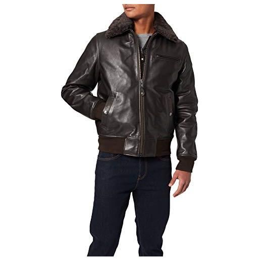 Schott NYC lc1380 giacca, marrone (dark brown), xl uomo