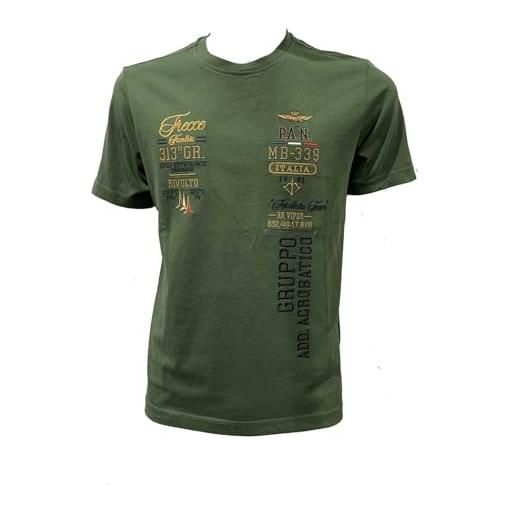 Aeronautica Militare t-shirt ts2226 da uomo, maglia, maglietta, polo, frecce tricolori (l, verde)