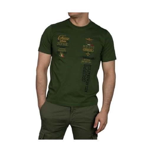 Aeronautica Militare t-shirt ts2226 da uomo, maglia, maglietta, polo, frecce tricolori (xl, verde)