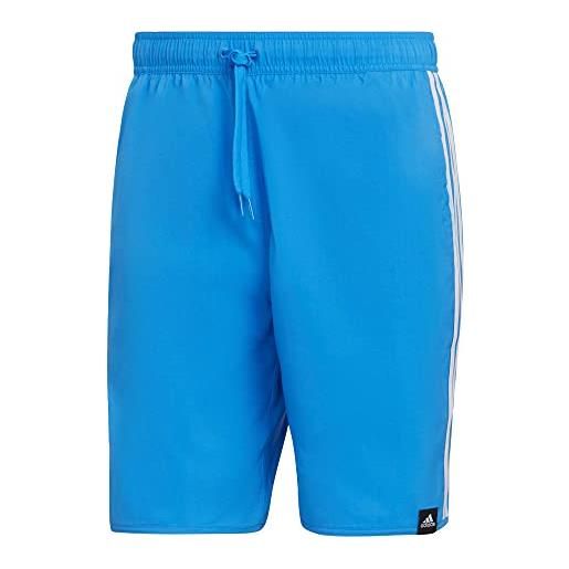 adidas classic-length 3-stripes swim shorts men's, blue, size m