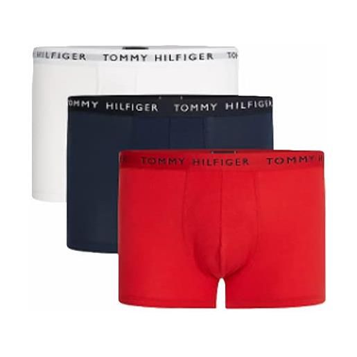 Tommy Hilfiger pantaloncino boxer uomo confezione da 3 intimo, multicolore (white/desert sky/primary red), xl